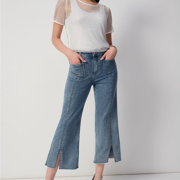 Joseph Ribkoff Culotte Jeans/Denim  With Embellished Front Seam 241903S25 - Picture 9 of 10